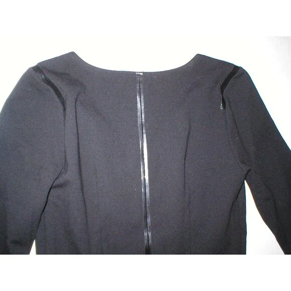 New Womens NWT $1200 Designer Emporio Armani Dress Black IT 40 4 Piping Sheath